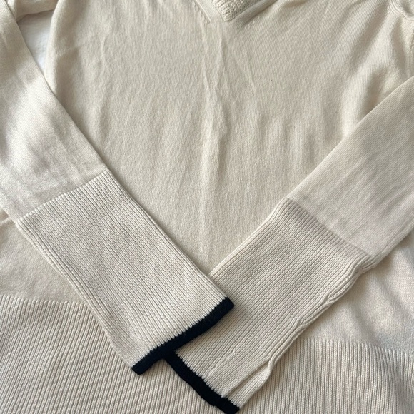 Rag & Bone 100% Cashmere Flavia V-Neck Split-Hem Sweater - Cream XS - Picture 5 of 6